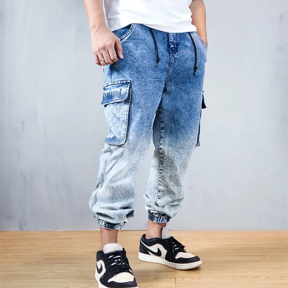 PAPAGO - CELANA JEANS PRIA BAGGY JOGGER - SANDWASH BLUE TWO TONE