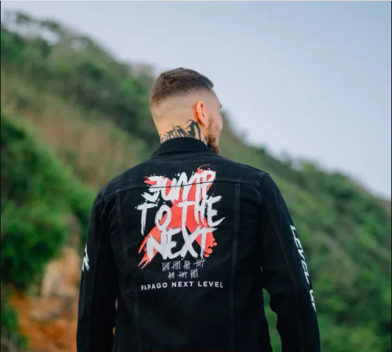 PAPAGO - JAKET JEANS - JAKET DENIM PRIA - JUMP TO THE NEXT+